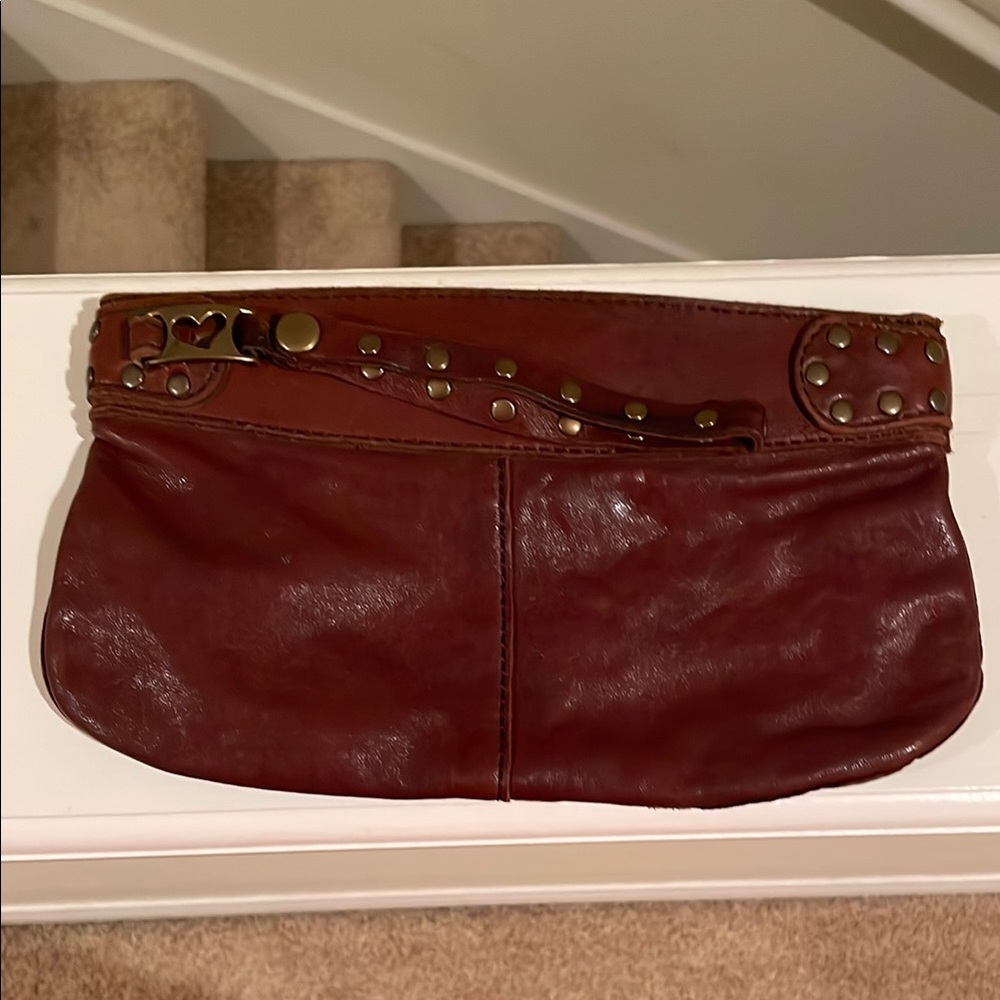 Elegant Brown Leather Clutch
